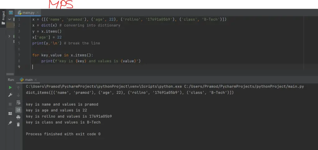 Python Dictionary Items Method Definition And Usage
