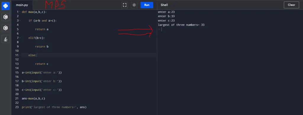 Take Three Numbers As Arguments And Returns The Largest Of Them Python