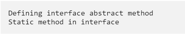 Java Interfaces Example Program: