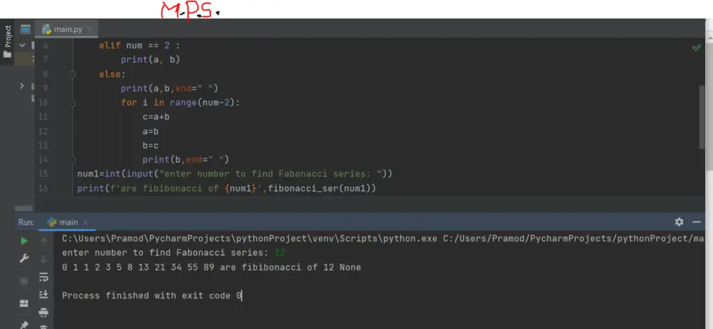 Fibonacci Series Program in Python