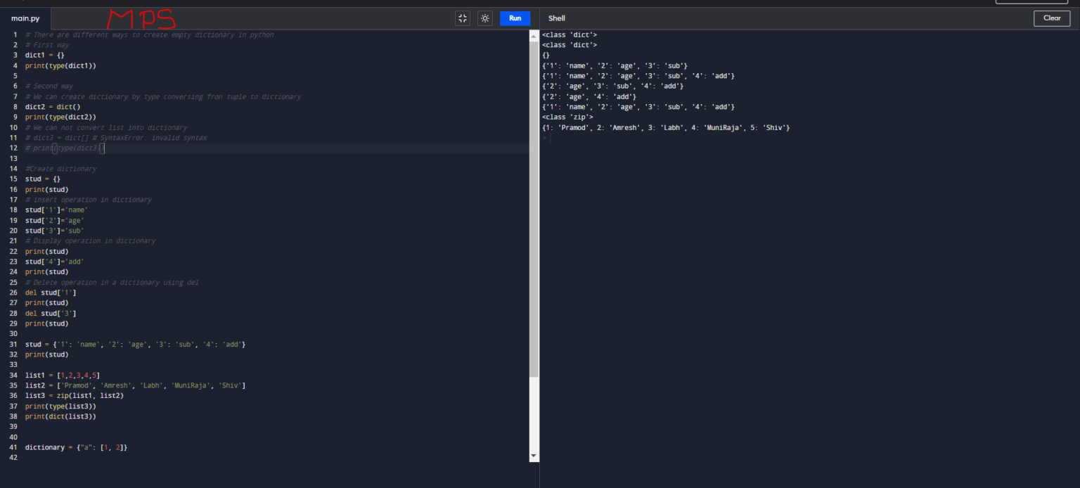 How To Create Dictionary In Python With Dictionary Example