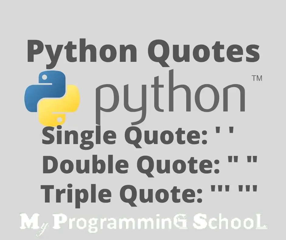 Python Quotes:
Python Single Quotes,
Python Double Quotes,
Python Triple Quotes,