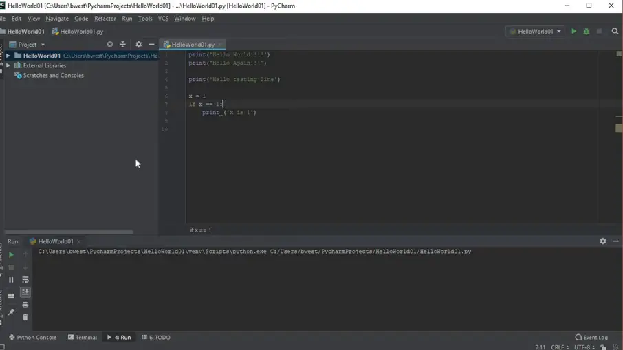 Pycharm code editor ide