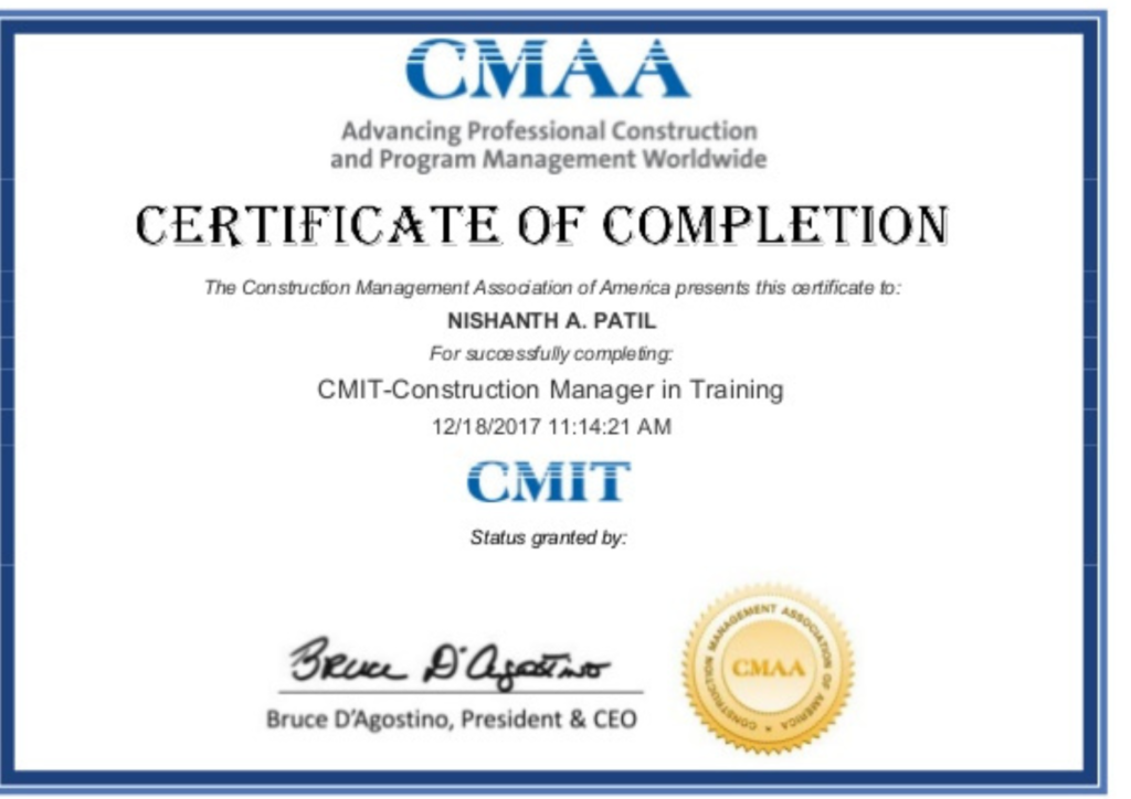 Certifications For Construction Management